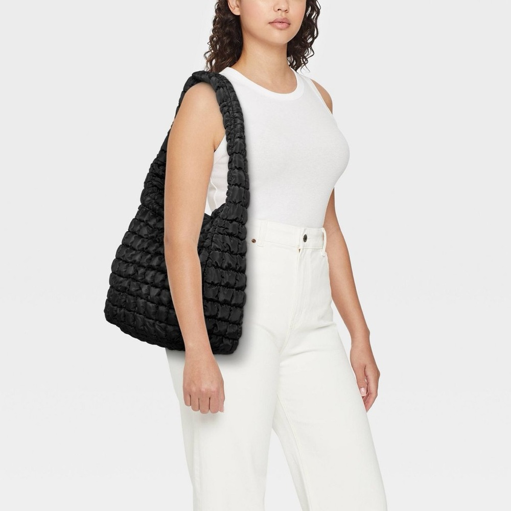 Puffer Hobo Shoulder Bag - Wild Fable™ Black